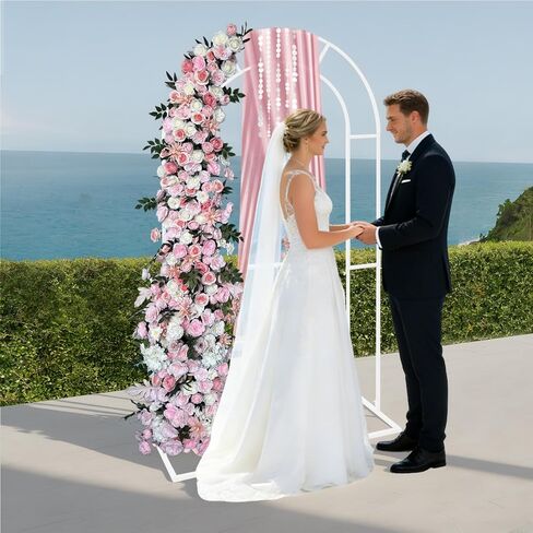 Arch Backdrop Stand Metal U Shaped Wedding Arch for Party Decoration | Iron With Spray Paint, Corrosion-Resistant, Stable Base, Wing Screw Connection, Detachable, 17.6Lbs Capacity, for Party/Baby in Saudi Arabia