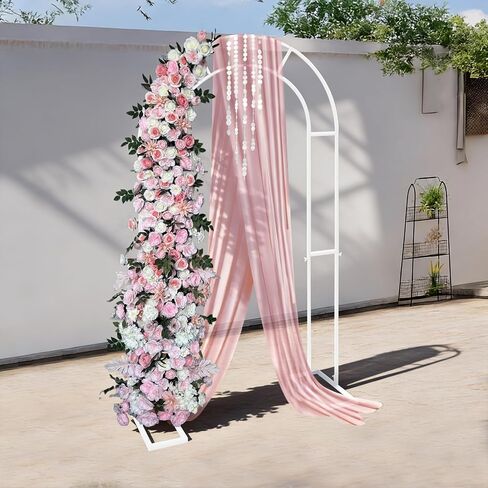 Arch Backdrop Stand Metal U Shaped Wedding Arch for Party Decoration | Iron With Spray Paint, Corrosion-Resistant, Stable Base, Wing Screw Connection, Detachable, 17.6Lbs Capacity, for Party/Baby in Saudi Arabia
