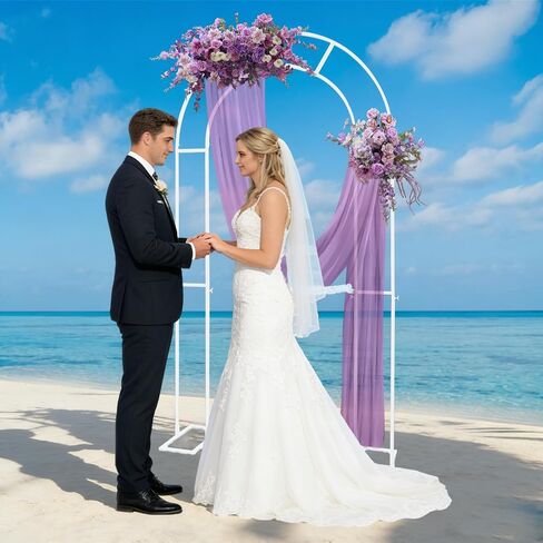 Arch Backdrop Stand Metal U Shaped Wedding Arch for Party Decoration | Iron With Spray Paint, Corrosion-Resistant, Stable Base, Wing Screw Connection, Detachable, 17.6Lbs Capacity, for Party/Baby in Saudi Arabia
