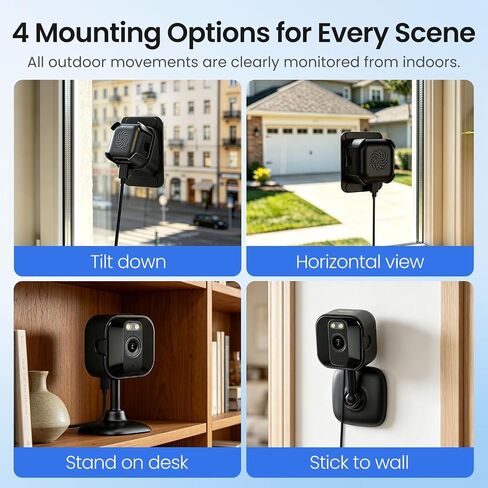 Ediloca 2K Window Camera for Home Security, 2.4GHz&5GHz WiFi Indoor Camera with Full Color Night Vision, AI Human Detection, 24/7 Recording, Easy Installation, RTSP/ONVIF Supported in Saudi Arabia
