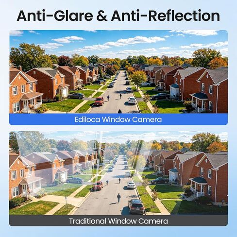 Ediloca 2K Window Camera for Home Security, 2.4GHz&5GHz WiFi Indoor Camera with Full Color Night Vision, AI Human Detection, 24/7 Recording, Easy Installation, RTSP/ONVIF Supported in Saudi Arabia