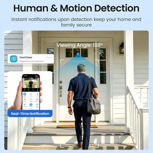 Ediloca 2K Window Camera for Home Security, 2.4GHz&5GHz WiFi Indoor Camera with Full Color Night Vision, AI Human Detection, 24/7 Recording, Easy Installation, RTSP/ONVIF Supported in Saudi Arabia