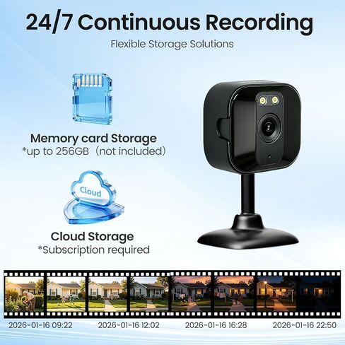 Ediloca 2K Window Camera for Home Security, 2.4GHz&5GHz WiFi Indoor Camera with Full Color Night Vision, AI Human Detection, 24/7 Recording, Easy Installation, RTSP/ONVIF Supported in Saudi Arabia
