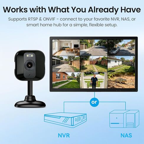 Ediloca 2K Window Camera for Home Security, 2.4GHz&5GHz WiFi Indoor Camera with Full Color Night Vision, AI Human Detection, 24/7 Recording, Easy Installation, RTSP/ONVIF Supported in Saudi Arabia