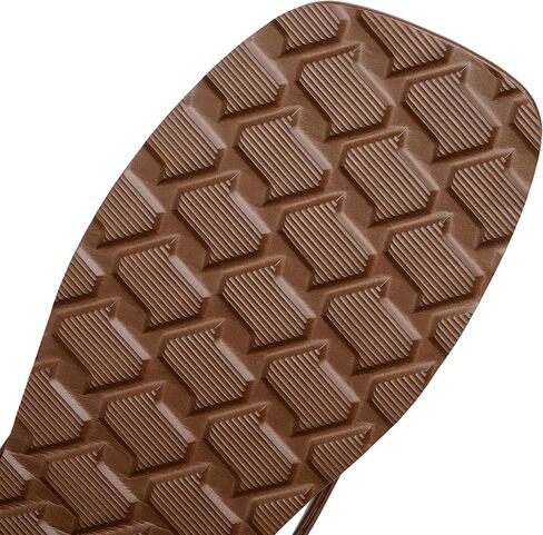 QIY Flip Flops for Women Square Toe Platform Sandals Slides, Dark Brown, 10 | Memory Foam Insole - Lightweight and Comfortable, Women Footwear Summer Thong Sandals for Women 2026 in Saudi Arabia