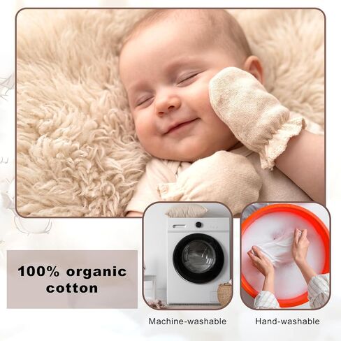 8 Pairs Newborn Baby Muslin Mittens Newborn Infant Toddler Mittens No Scratch Elastic Wrist Gloves Soft Breathable Cotton Gloves Must Haves Essentials for 0-6 Months Baby Boys Girls in Saudi Arabia