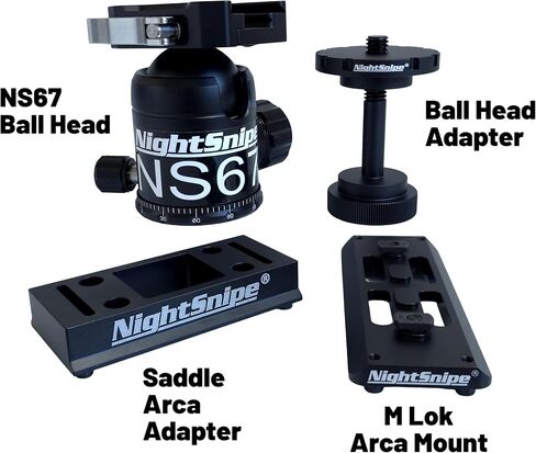 BOG DeathGrip Ball Head Conversion Kit | Ball Head Adapter + Arca-Swiss Saddle Mount + Arca-Swiss M LOK Mount + NS67 Ball Head | for use with BOG DeathGrip Tripod in Saudi Arabia