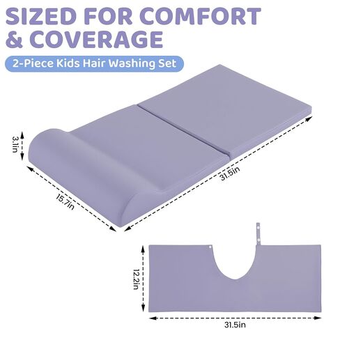 BALAPET Hair Washing Station for Kids with Foam Cushion & Reversible Bib | Soft Foam Support, Wipe-Clean PU Cover, Reversible Bib, Adjustable Snaps, Foldable Design，31.5 x 15.7 x 3.1 in in Saudi Arabia