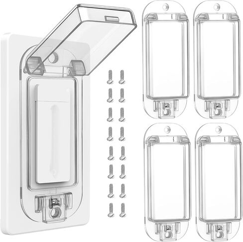 4 Pack Light Switch Cover Guard Child Proof Light Switch Cover | Wall Switches Protector Case Safety Covers for Rocker Protects Lights or Switches from Being Accidentally Turned ON or Off in Saudi Arabia