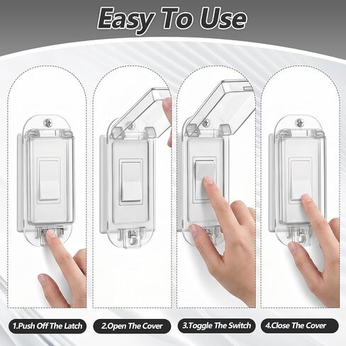 4 Pack Light Switch Cover Guard Child Proof Light Switch Cover | Wall Switches Protector Case Safety Covers for Rocker Protects Lights or Switches from Being Accidentally Turned ON or Off in Saudi Arabia