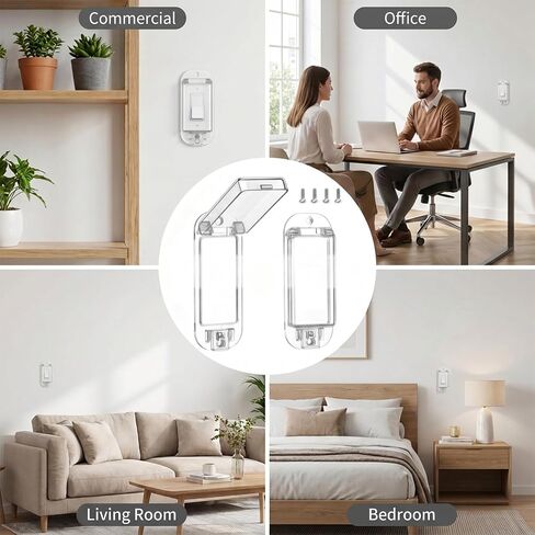 4 Pack Light Switch Cover Guard Child Proof Light Switch Cover | Wall Switches Protector Case Safety Covers for Rocker Protects Lights or Switches from Being Accidentally Turned ON or Off in Saudi Arabia