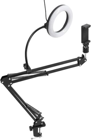 Ring Light with Articulated Arm, Phone Holder, Adjustable Brightness for Video Recording, Live Stream, Cooking, Vlog, 1.5 kg Capacity in Saudi Arabia