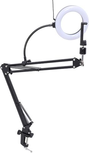 Ring Light with Articulated Arm, Phone Holder, Adjustable Brightness for Video Recording, Live Stream, Cooking, Vlog, 1.5 kg Capacity in Saudi Arabia