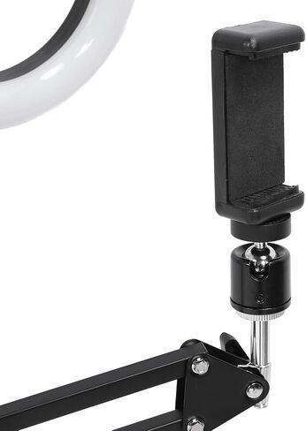Ring Light with Articulated Arm, Phone Holder, Adjustable Brightness for Video Recording, Live Stream, Cooking, Vlog, 1.5 kg Capacity in Saudi Arabia