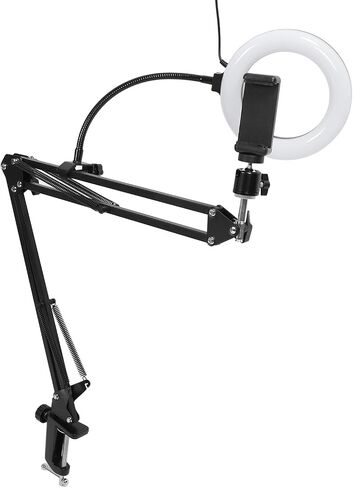 Ring Light with Articulated Arm, Phone Holder, Adjustable Brightness for Video Recording, Live Stream, Cooking, Vlog, 1.5 kg Capacity in Saudi Arabia
