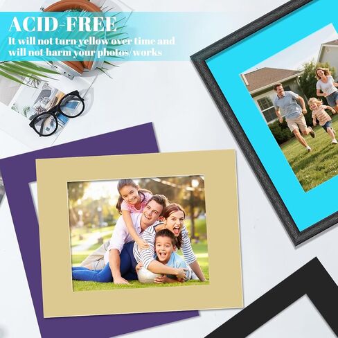 60 Pack Picture Frame Mats, Mixed Colors 11x14 Picture Mats for 8 x10 Photos, Core Bevel Cut Pictures Frames Matting for Photo, Watercolor, Artworks, Prints in Saudi Arabia