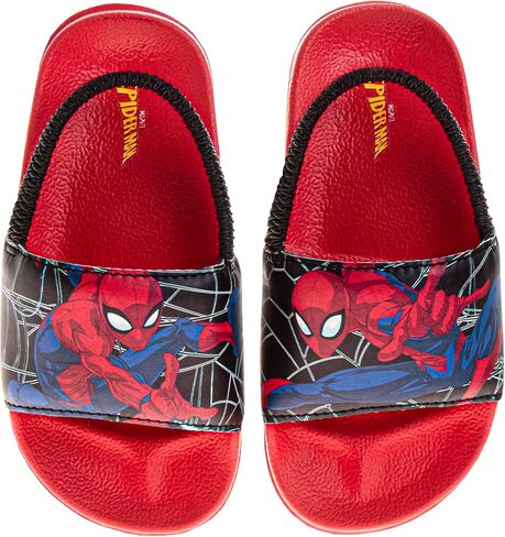 Josmo Boys Slide Open Toe Summer Sandals SlipOn Pool Slides Spiderman, Avengers, Sonic the Hedgehog (sizes: 5-10 toddler / 11-12 little kid) in Kuwait