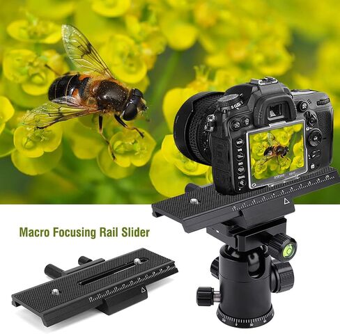 2 Way Macro Focusing Rail Slider, Camera Rail Slider for Close Up, Precision Dual Direction Adjustment with 1/4" Mounting Screw, Alloy Macro Focus Slider for in Saudi Arabia