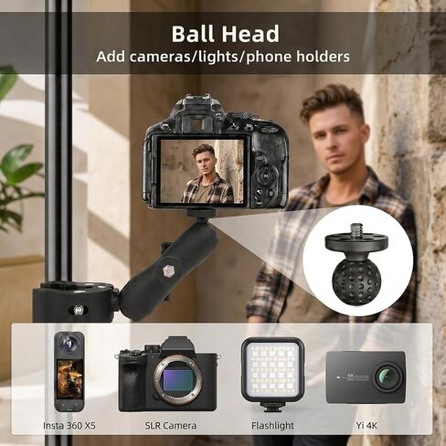 Double Super Clamp Mount 360° Adjustable Umbrella Tripod Mount | Camera Clamp for Photography Reflector Motorcycle Handlebar Umbrella Pole Holder Stand Bracket Flag Holder Light Stand Tripod in Saudi Arabia