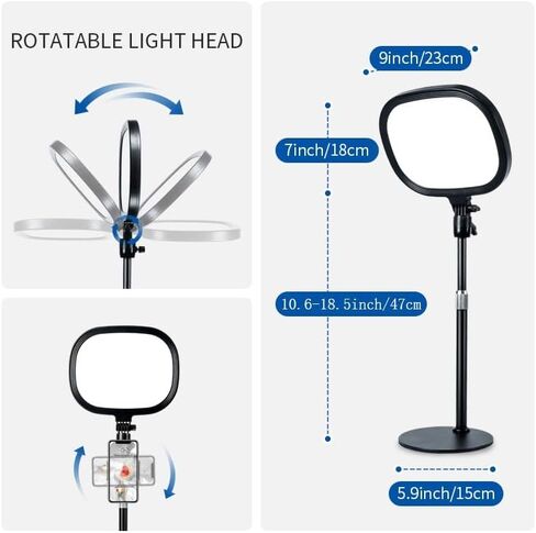 LED Circular Live Broadcast Fill Light Selfie Photography Soft Square Full Screen in Kuwait