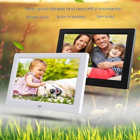 8-Inch Digital Photo Frame with LED Display, Touchscreen, USB/SD Support, Built-in Battery, Calendar & Alarm in Saudi Arabia