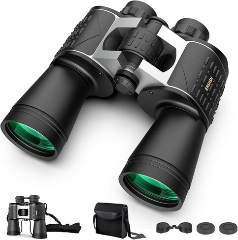 20x52 High Powered Binoculars for Adults | Large Wide View for Bird Watching; Rugged Rubber Armor for Comfortable Use; Clear with BAK4&FMC for Hunting Cruise Ship in Saudi Arabia