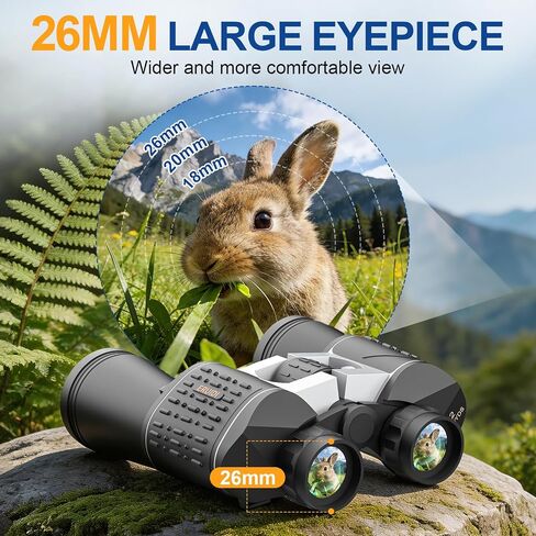 20x52 High Powered Binoculars for Adults | Large Wide View for Bird Watching; Rugged Rubber Armor for Comfortable Use; Clear with BAK4&FMC for Hunting Cruise Ship in Saudi Arabia
