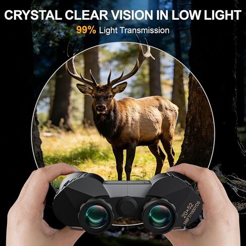20x52 High Powered Binoculars for Adults | Large Wide View for Bird Watching; Rugged Rubber Armor for Comfortable Use; Clear with BAK4&FMC for Hunting Cruise Ship in Saudi Arabia