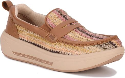 Drew Women's Multicolor Raffia/Tan Leather Slip-On Casual Shoes in Saudi Arabia