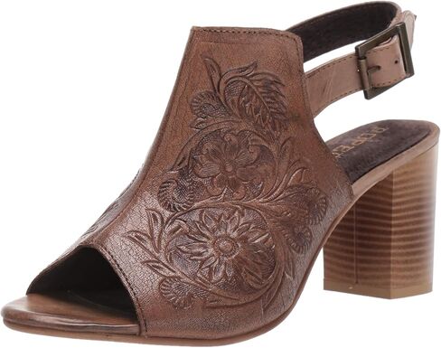 ROPER Womens Mika Floral Embossed Block Casual Sandals Casual Mid Heel 2-3" in Kuwait
