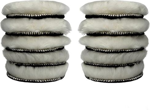 Gracefur 5 Pcs 5 Inch Lambs Wool Polishing Buffing Pads with Hook and Loop Back – 5" Soft Sheepskin Buffer Pads for Cars, Boats & RVs in Saudi Arabia
