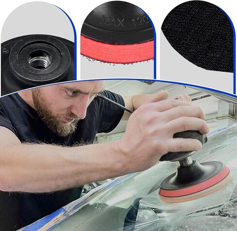 Glass Polishing Kit, Car Windshield Scratch Remover Polish Pads Kit with 100g Cerium Oxide Powder, Universal Wool Polishing Wheel Set for Auto Glass Window Windscreen in Saudi Arabia