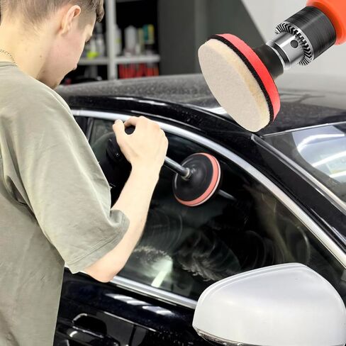 Glass Polishing Kit, Car Windshield Scratch Remover Polish Pads Kit with 100g Cerium Oxide Powder, Universal Wool Polishing Wheel Set for Auto Glass Window Windscreen in Saudi Arabia