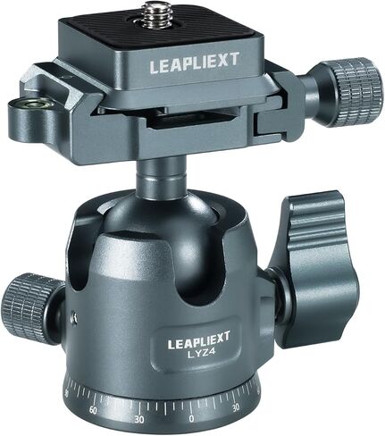 Aluminum 360° Panoramic Tripod Head with Arca-Swiss Quick Release & Laptop Mount, 1/4" & 3/8" Screw, Anti-Slip Pad, for Camera, Tripod, Monopod, Phone, iPad, Live Streaming, Outdoor Media Production, in Saudi Arabia