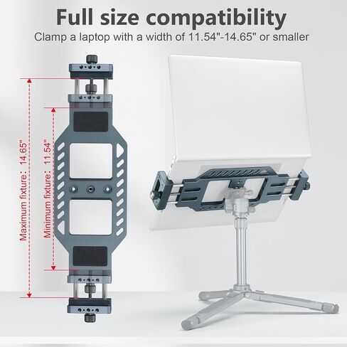 Aluminum 360° Panoramic Tripod Head with Arca-Swiss Quick Release & Laptop Mount, 1/4" & 3/8" Screw, Anti-Slip Pad, for Camera, Tripod, Monopod, Phone, iPad, Live Streaming, Outdoor Media Production, in Saudi Arabia