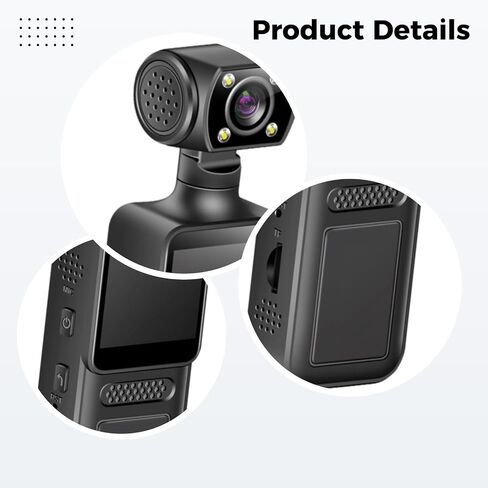 2K Handheld Cameras with 128G Memory Card Included, Pocket-Sized Personal Video Recorder, 180° Rotatable Lens, LED Fill Light, WiFi Connection Sports Action Camera, 5.12 in Small Body Camera in Saudi Arabia