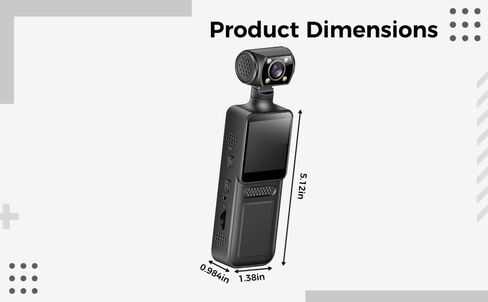 2K Handheld Cameras with 128G Memory Card Included, Pocket-Sized Personal Video Recorder, 180° Rotatable Lens, LED Fill Light, WiFi Connection Sports Action Camera, 5.12 in Small Body Camera in Saudi Arabia