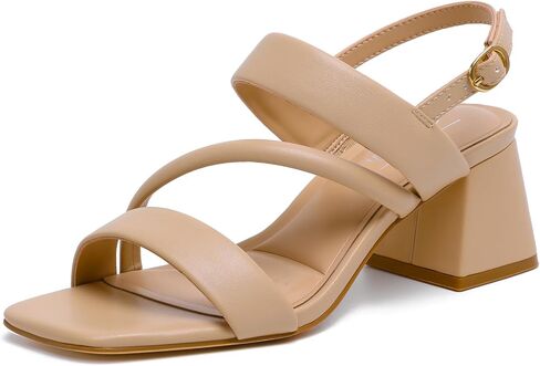 Susanny Block Low Heels for Women Square Open Toe Dress Sandals in Saudi Arabia
