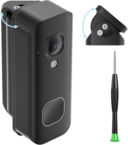 Adjustable Doorbell Mount Compatible with Blink New-est 2026 Battery Doorbell 2K+, 40°-140° Left/Right Swivel Doorbell Camera Mount, Wide Viewing Angle Bracket for Home/Apartment - Black in Saudi Arabia