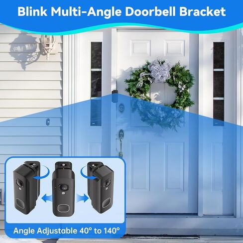 Adjustable Doorbell Mount Compatible with Blink New-est 2026 Battery Doorbell 2K+, 40°-140° Left/Right Swivel Doorbell Camera Mount, Wide Viewing Angle Bracket for Home/Apartment - Black in Saudi Arabia
