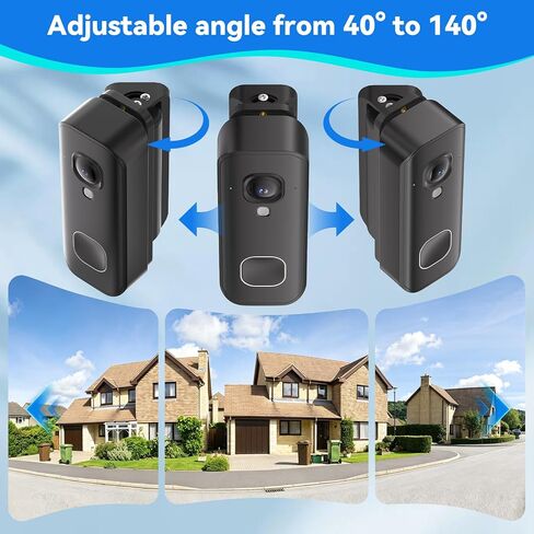Adjustable Doorbell Mount Compatible with Blink New-est 2026 Battery Doorbell 2K+, 40°-140° Left/Right Swivel Doorbell Camera Mount, Wide Viewing Angle Bracket for Home/Apartment - Black in Saudi Arabia