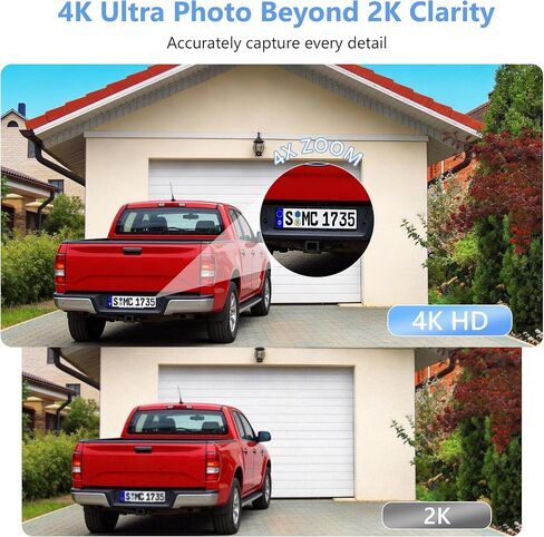Hieasy 8MP 4K Window Camera, Indoor Camera for Outdoor Monitoring through Glass, No Drill Magnetic with 32GB SD Card, 5GHz&2.4GHz WiFi6, Color Night Vision, AI Human Vehicle Detection, No Subscription in Kuwait