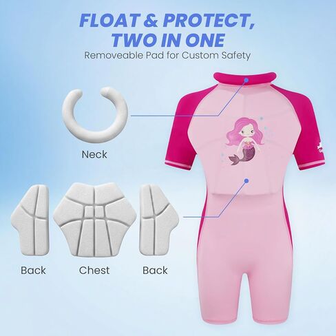 Gogokids Kids Floatation Swimsuit, Toddler One Piece Swimsuits with Armbands, UV 50+ Sun Protection Swimwear for 2-7 Years (26-57lbs) Boys & Girls in Saudi Arabia