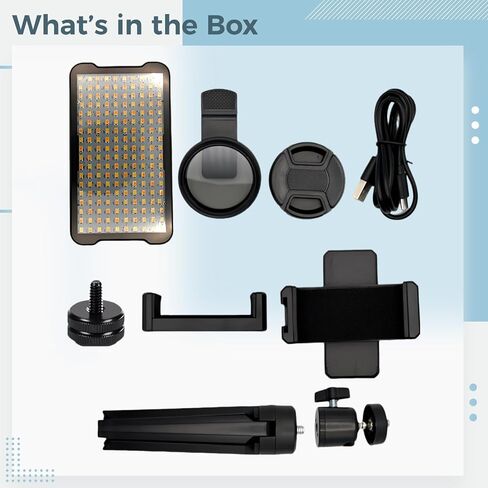 Tattoo Photography Light Kit, Rechargeable LED Light with 52 mm CPL Polarizing Lens, Smartphone Vertical Mount, Tripod for Tattoo Artists, Portable Photo Studio Lighting, 5.9 x 5.9 x 2 in in Saudi Arabia