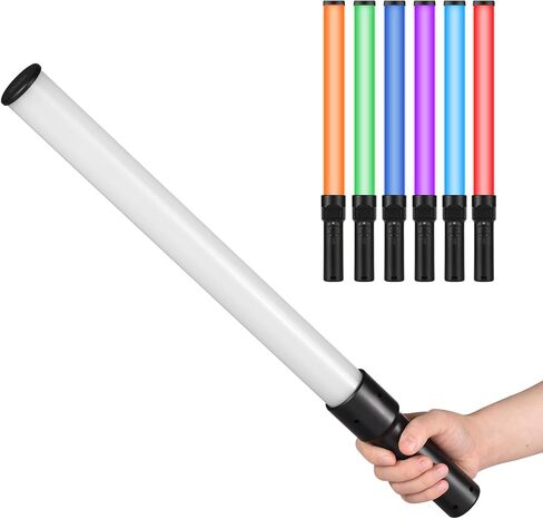 Handheld RGB Light Tube LED Video Light Wand Dimmable 7 Colorful Effects 2500K/5500K/9900K for Vlog Live Streaming Portrait Photography (Black) in Saudi Arabia