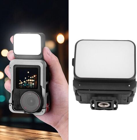 LED Camera Light with Cold Shoe Mount and 1/4in Screw Hole, Suitable for Action 5 4 Camera, 3000K-8700K Fill Light in Saudi Arabia