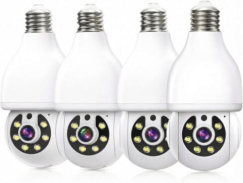 2K Light Bulb Security Camera 5G&2.4G WiFi Security Cameras Wireless Outdoor Indoor,360°Bulb Cameras for Home Security Outside Indoor,Motion Detection and Alarm,Two-Way Talk,Color Night Vision 2 Pack in Saudi Arabia