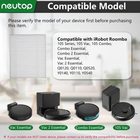Filters for iRobot Roomba 105 Essential Series Q0110 Y0140, 8-Pack in Saudi Arabia