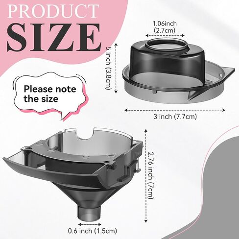 2 Sets Replacement Funnel Compatible with Baby Brezza Formula Pro | Replacement Parts Funnel and Cover, Baby Formula Dispenser, Easy Install, Dishwasher Safe Grey Parts for Baby Feeding in Saudi Arabia