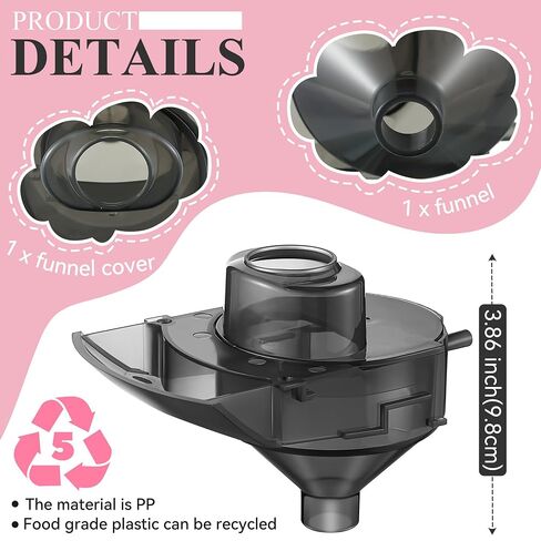 2 Sets Replacement Funnel Compatible with Baby Brezza Formula Pro | Replacement Parts Funnel and Cover, Baby Formula Dispenser, Easy Install, Dishwasher Safe Grey Parts for Baby Feeding in Saudi Arabia